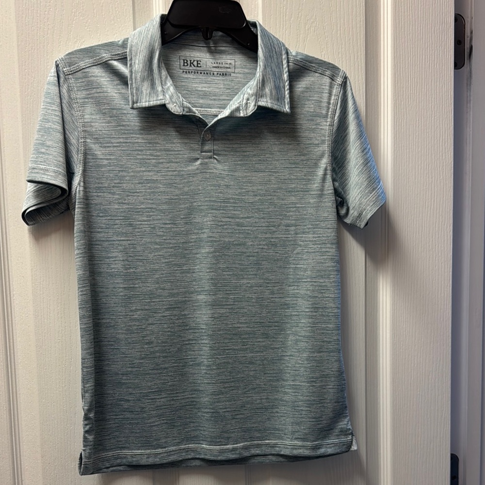 BKE Heathered Blue Polo Shirt